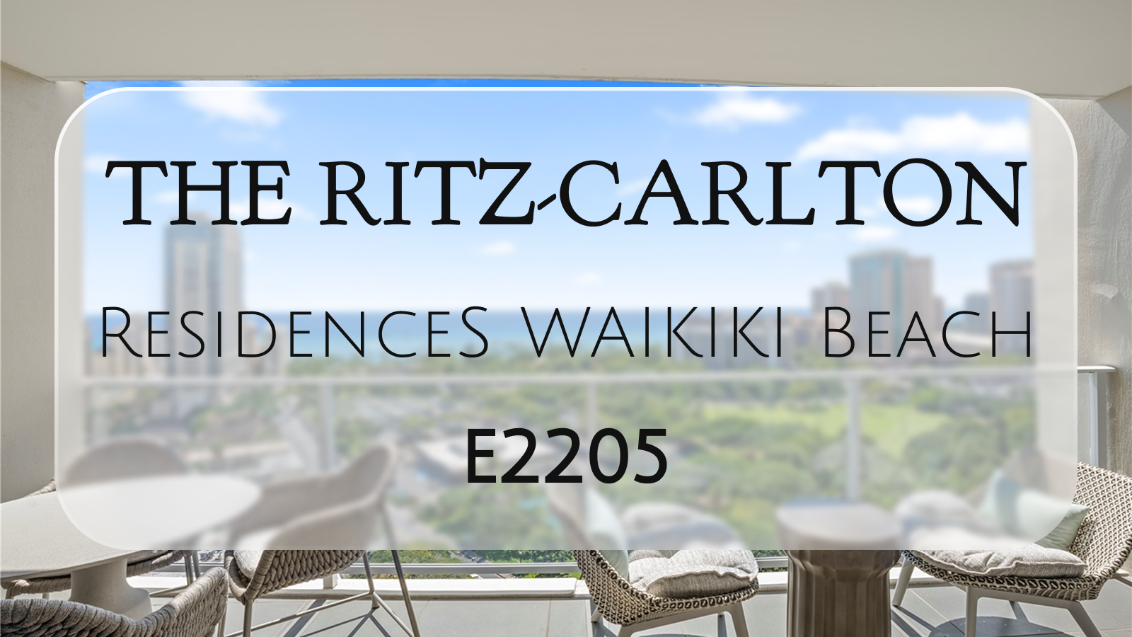 RITZ　凛月35点 The Ritz-Carlton Residences Waikiki Beach E2205